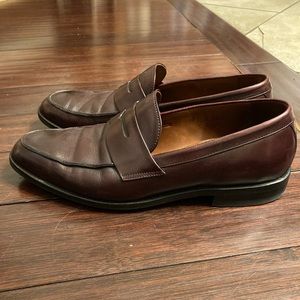 Allen Edmonds Presidio Maroon Leather Loafers Size 10